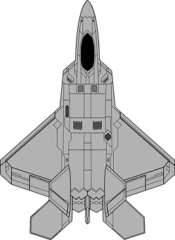 Jet Fighter Top View Vector PNG with transparent background