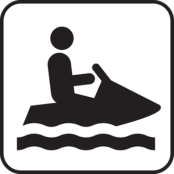Jet Ski Sign Icon PNG with transparent background