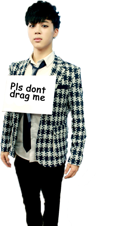 Jimin Holding Sign Fashion Style PNG with transparent background