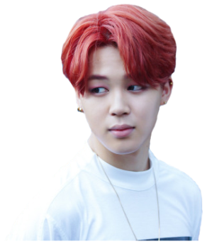 Jimin Red Hair Cutout PNG with transparent background