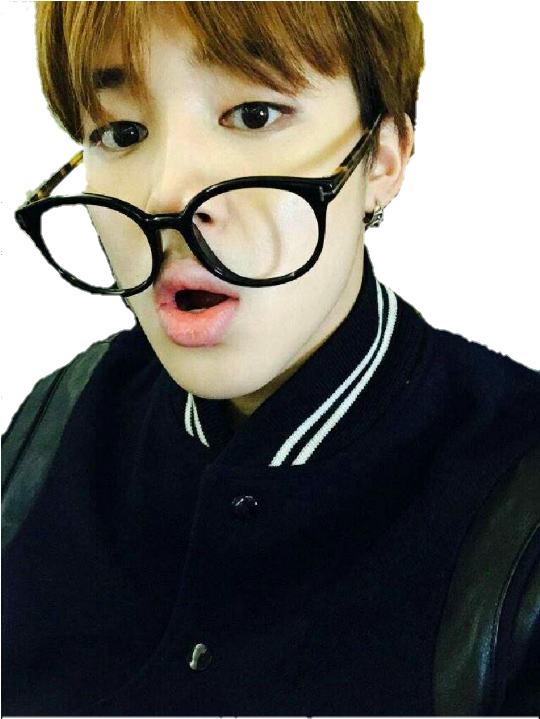 Jimin Surprised Look With Glasses