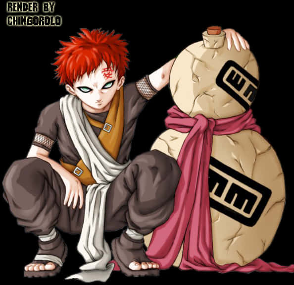 Jin From Samurai Champloo - Gaara Of The Desert Anime, HD Png Download PNG with transparent background