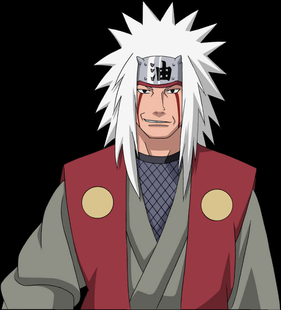 Jiraiya_ Anime_ Character_ Portrait PNG with transparent background