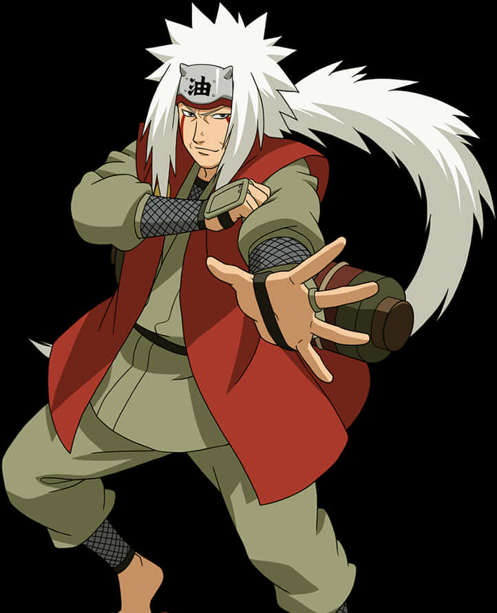 Jiraiya Ninja Pose PNG with transparent background