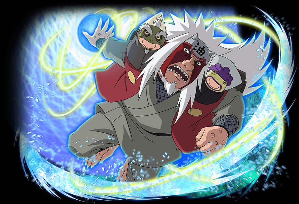 Jiraiyaand Toads Naruto Anime Artwork