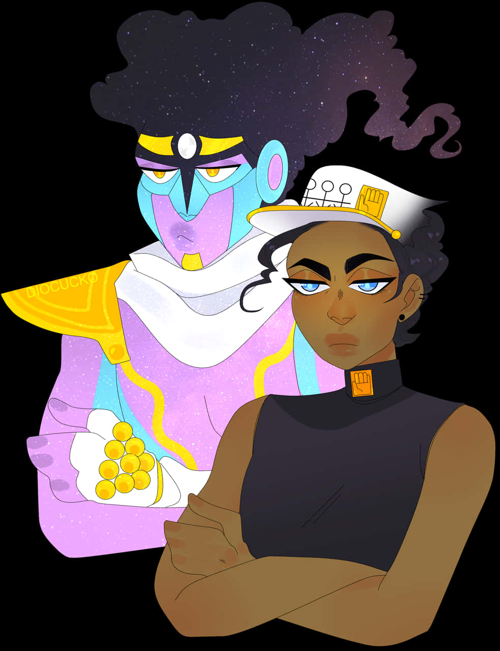 Jjba Jojos Bizarre Adventure Jotaro Kujo Star Platinum - Cartoon PNG with transparent background