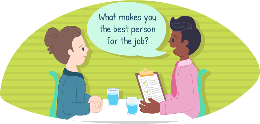 Job Interview Cartoon Illustration PNG with transparent background
