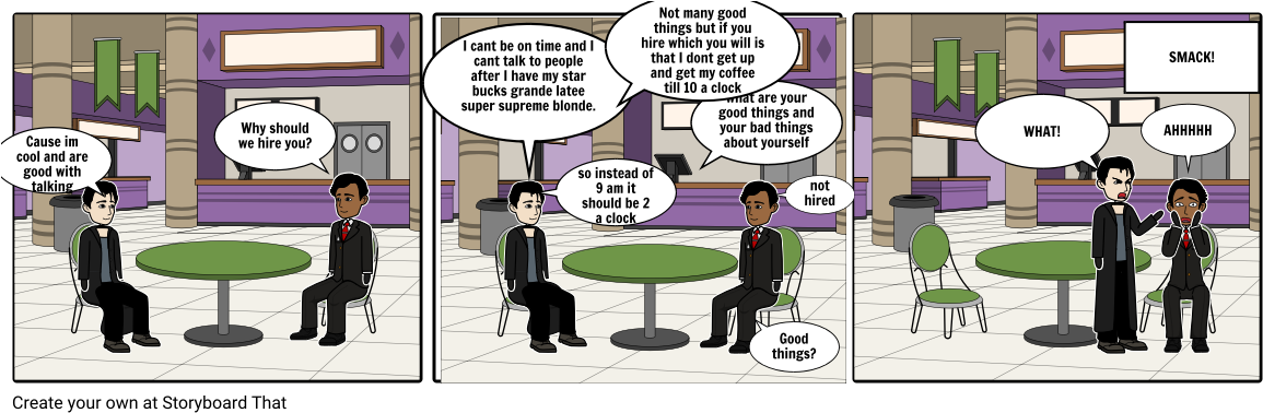 Job interview comic strip PNG image with a transparent background, free high-resolution download