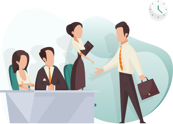 Job interview paneland candidate illustration PNG image with a transparent background, free high-resolution download