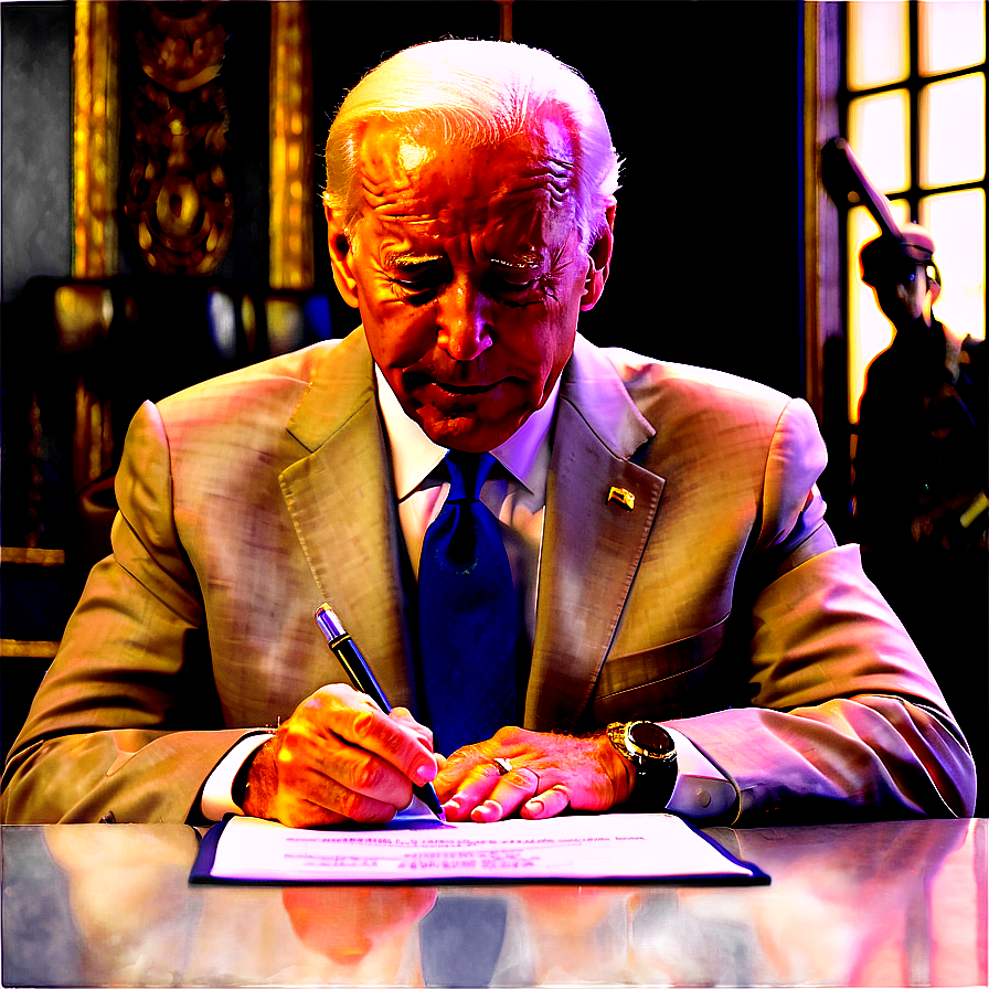 Joe Biden Signing Document Png 45