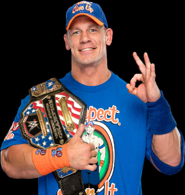 John Cena Champion Gesture PNG with transparent background