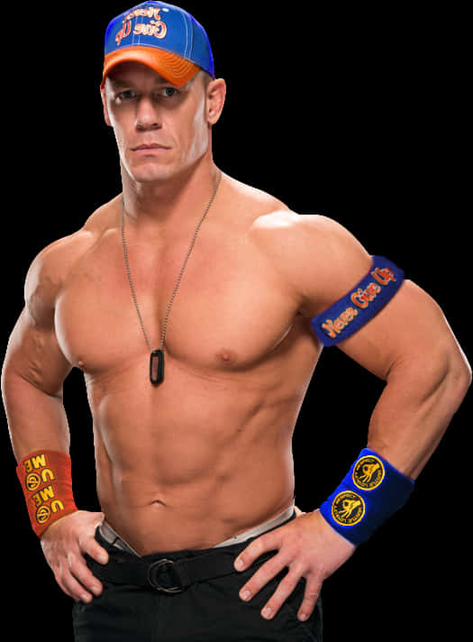 John Cena Wrestling Pose PNG with transparent background