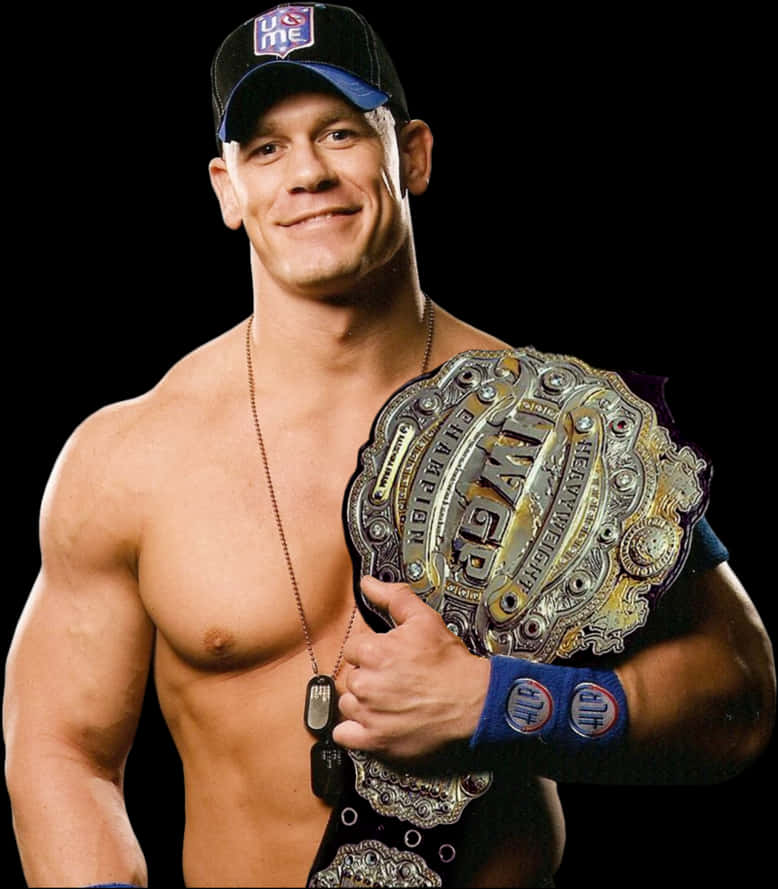 John Cenawith Championship Belt PNG with transparent background