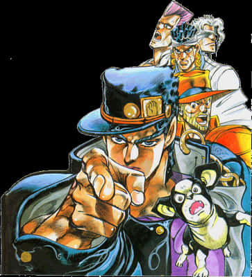 Jojo Bizarre Adventure Manga Jotaro PNG with transparent background