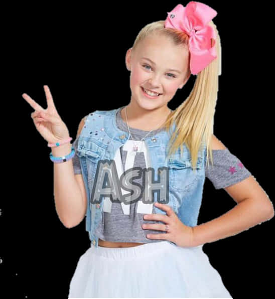 Jojo_ Siwa_ Peace_ Sign_ Pose