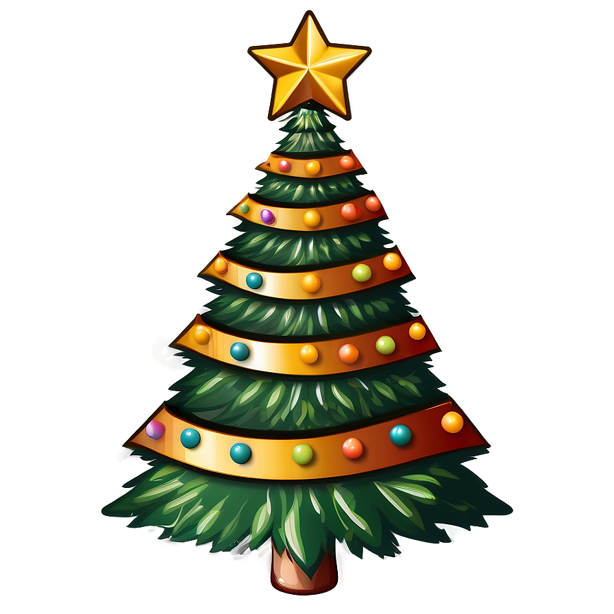 Jolly Christmas Tree Illustration Png 06252024