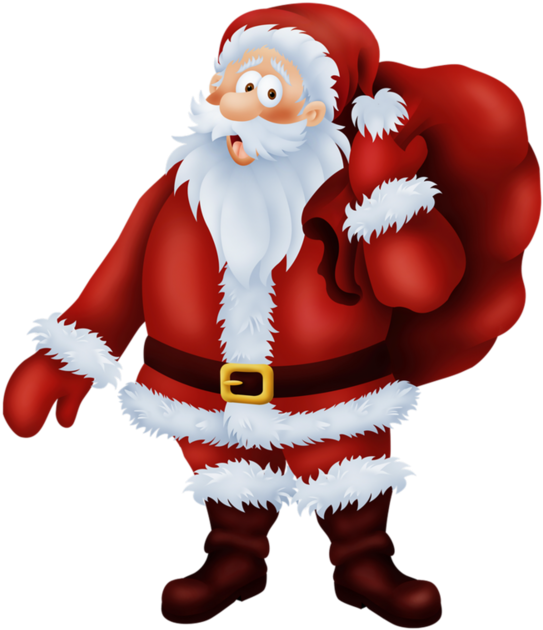 Jolly Santa Claus Carrying Gifts