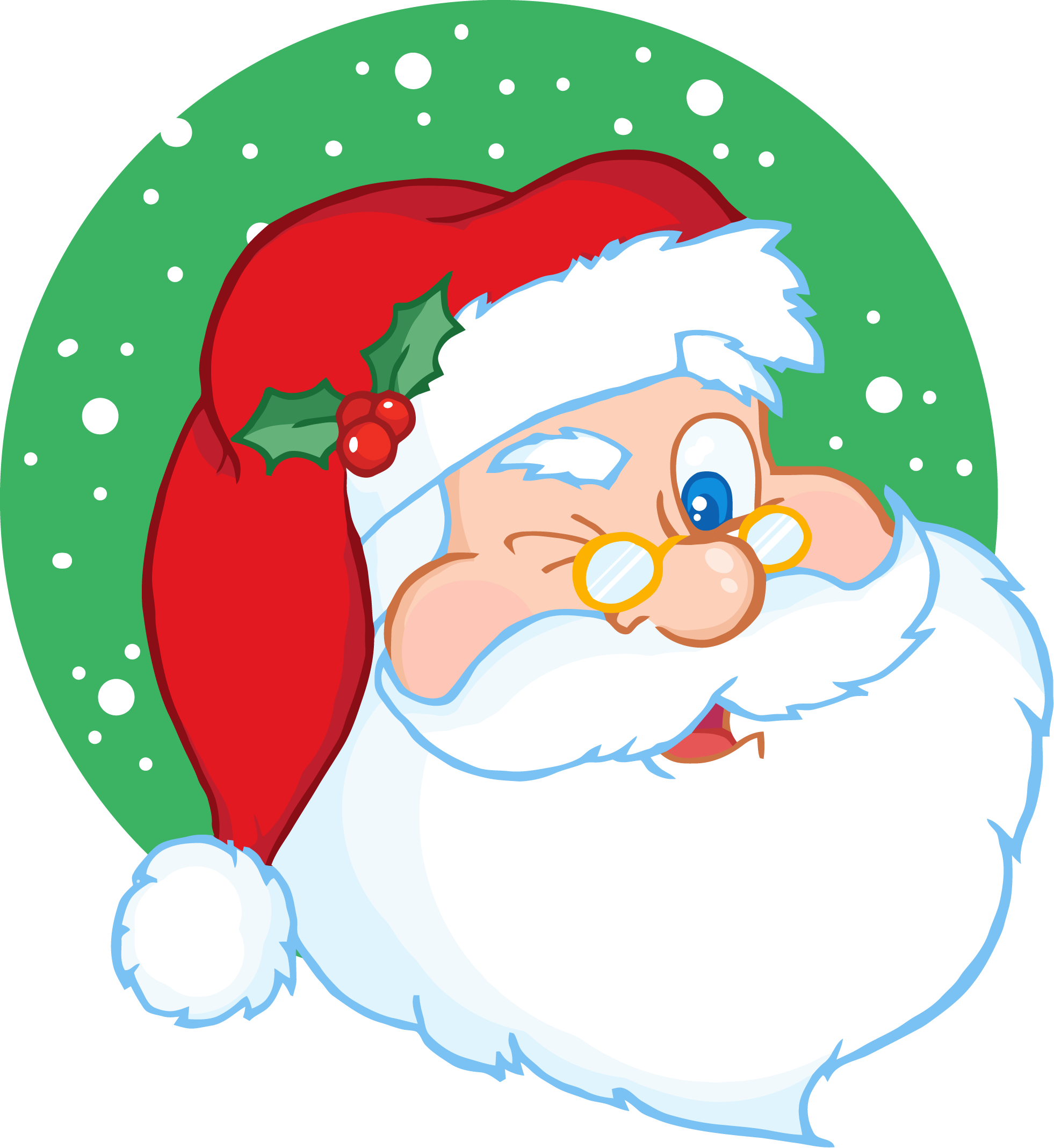 Jolly Santa Claus Portrait PNG with transparent background