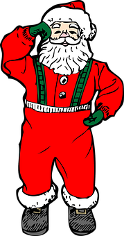 Jolly Santa Claus Saluting PNG with transparent background