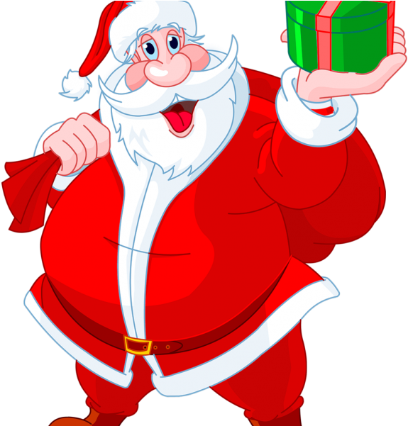 Jolly Santa Clauswith Gift