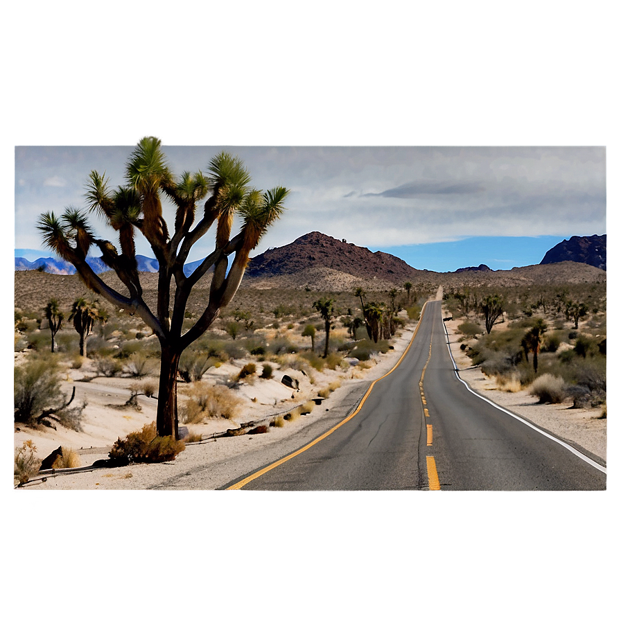 Joshua Tree Road Trip Scene Png Frg92