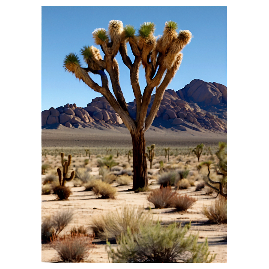 Joshua Tree With Desert Animals Png Bqa79