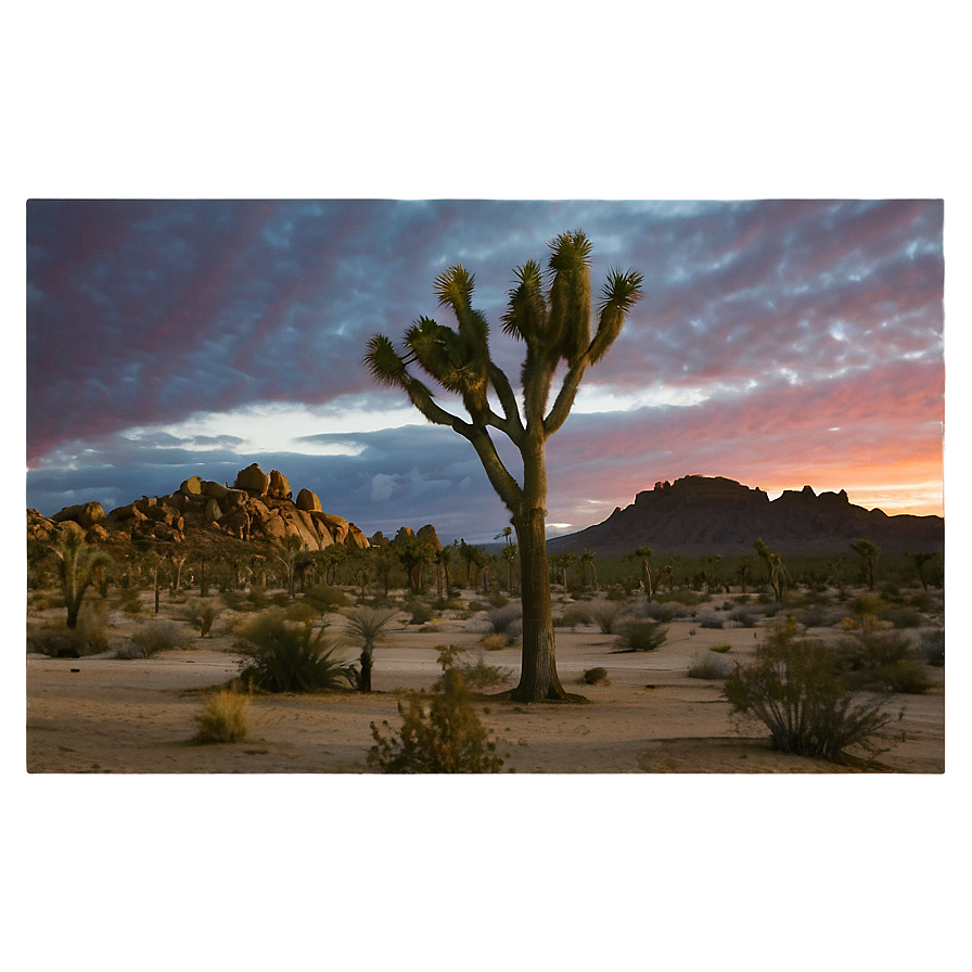 Joshua Tree With Desert Sunset Png 85