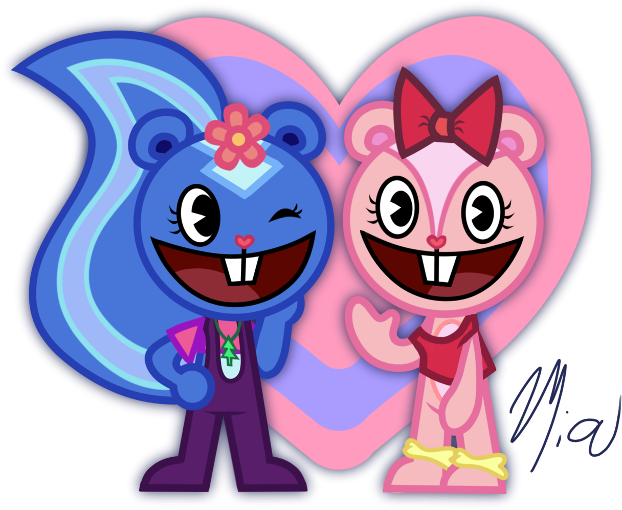 I Drew Petunia And Giggles - Pink Giggles Happy Tree Friends, HD Png Download PNG image with a transparent background, free high-resolution download