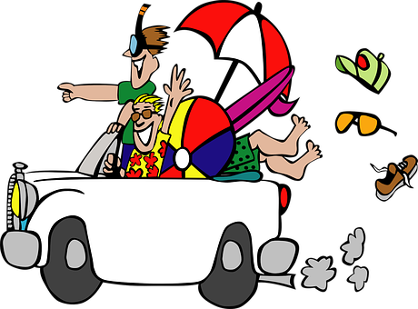 Joyful Cartoon Road Trip PNG with transparent background