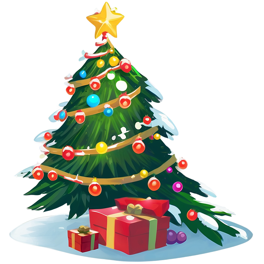 Joyful Christmas Tree Cartoon Png 22