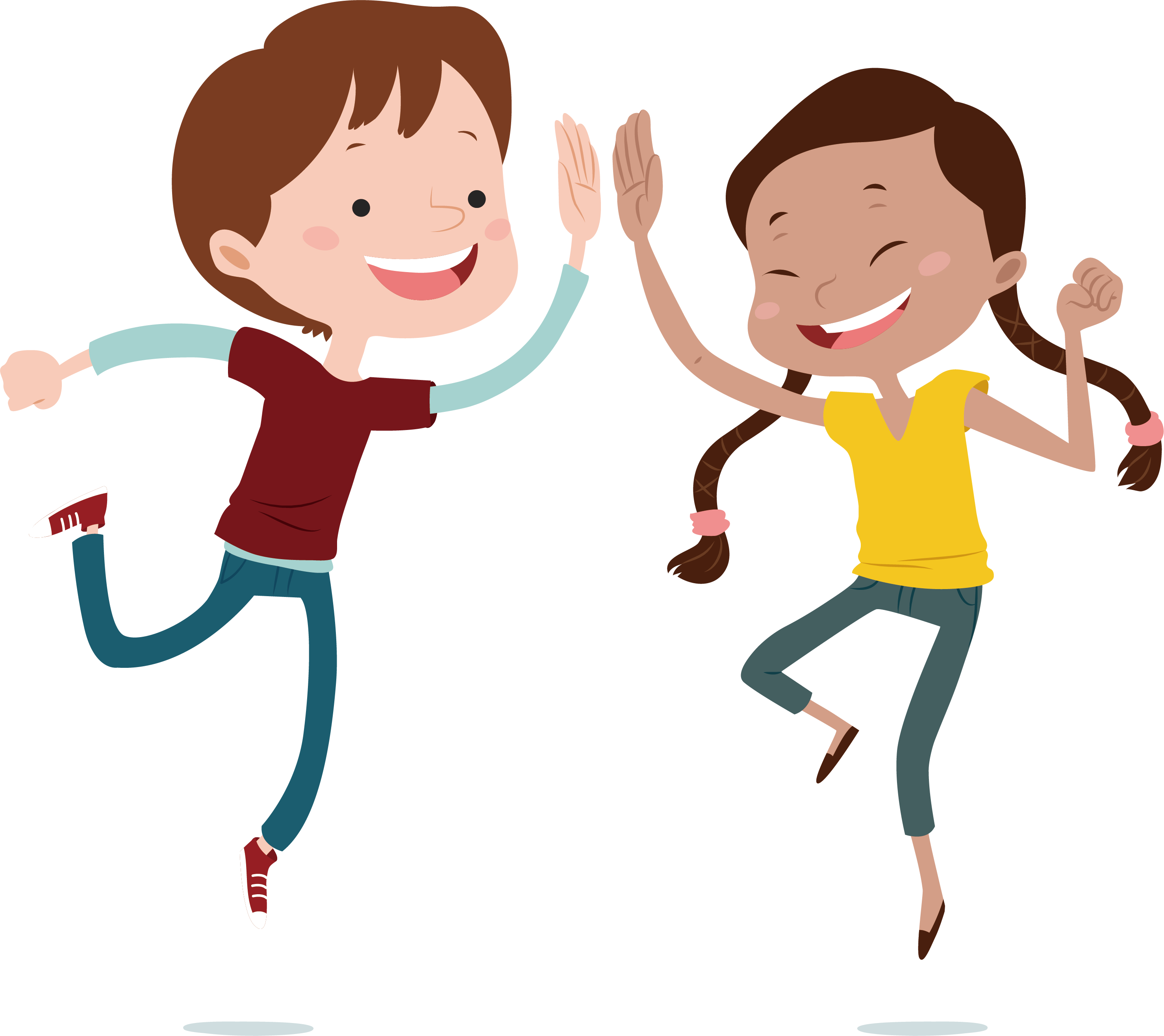 Joyful Friends High Five PNG with transparent background