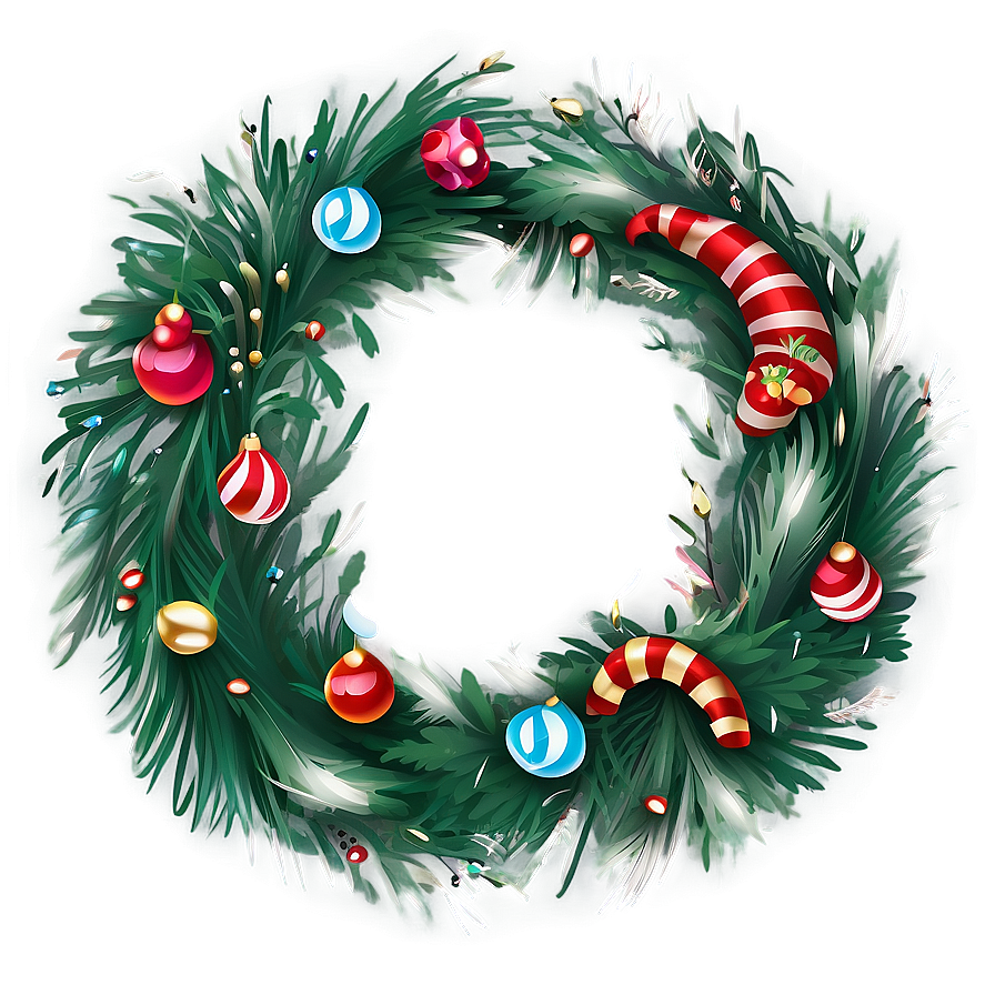 Joyful Happy Holidays Wreath Png Mho46