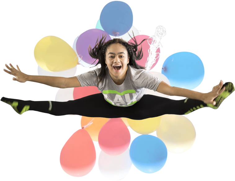 Joyful Jump Among Balloons