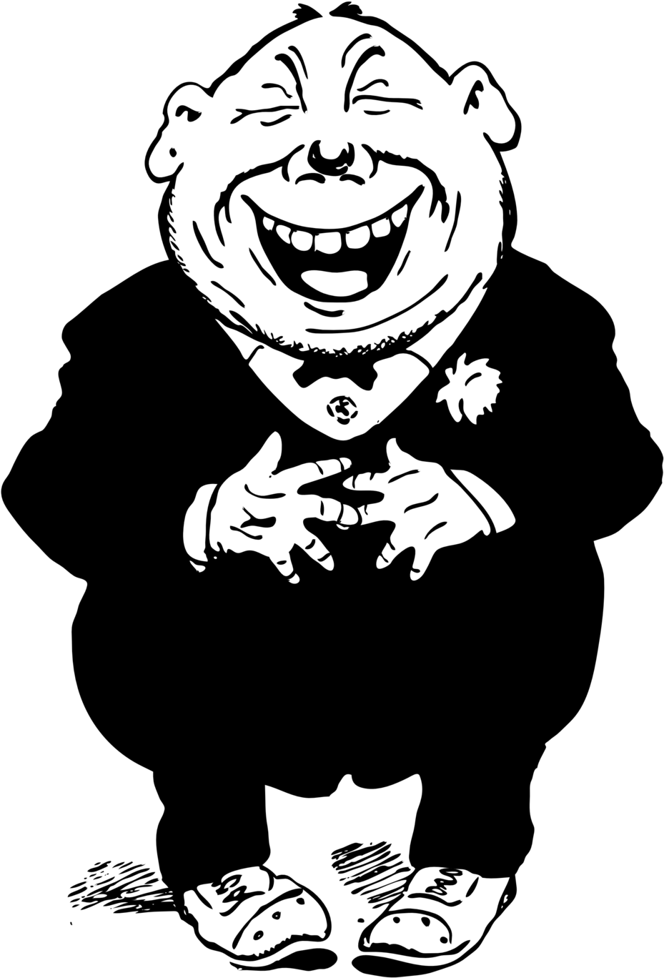 Laughter Emoticon Smiley Clip - Man Laughing Clipart Black And White, HD Png Download PNG with transparent background