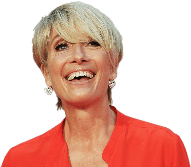 Joyful Woman Laughingin Red Top