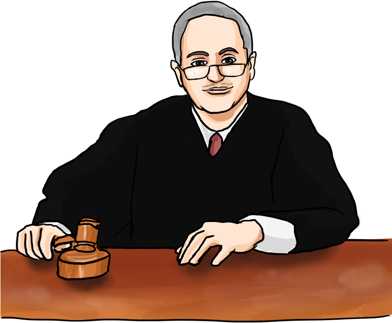 Judge With Gavel Illustration