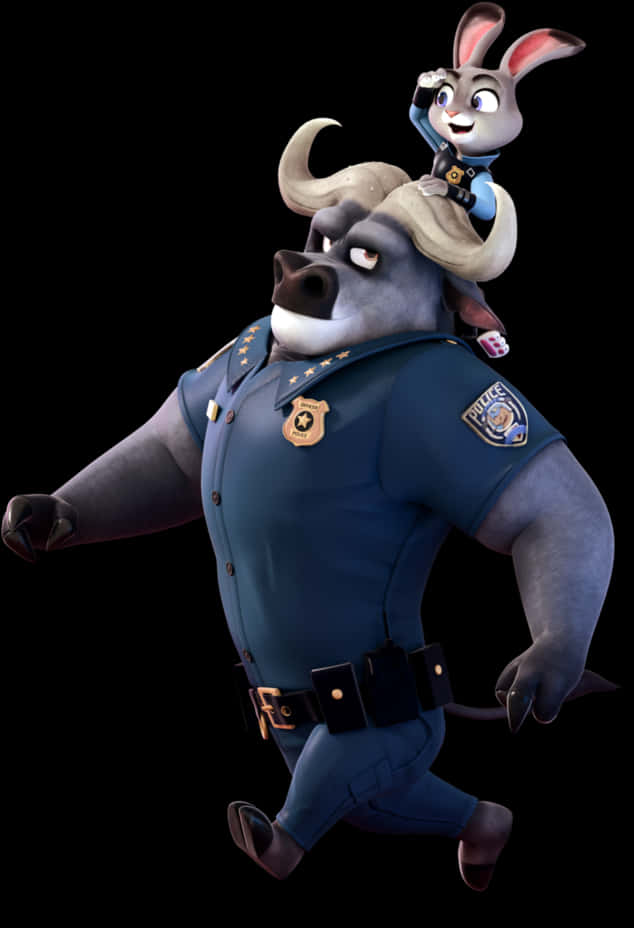 Judy Hopps Ridingon Officer's Back