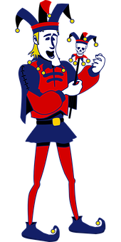 Juggling Jester Vector Illustration PNG with transparent background