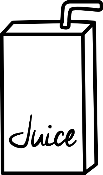 Juice Box Line Art PNG with transparent background