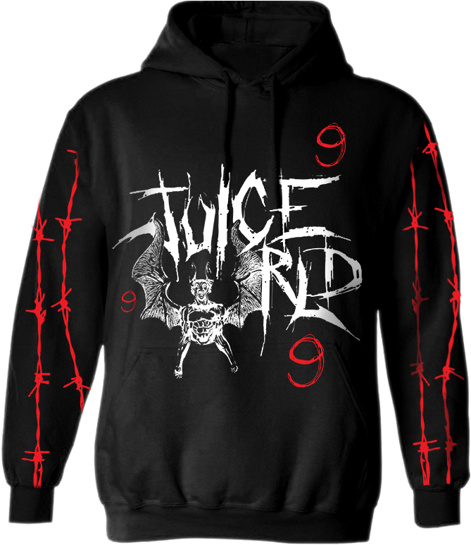 Juice Wrld Merch Hoodie PNG with transparent background