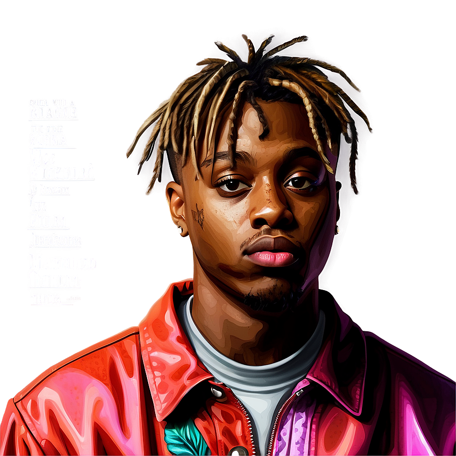Juice Wrld Portrait Illustration PNG 05212024 PNG with transparent background