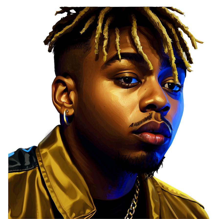 Juice Wrld Portrait Illustration PNG 05212024 PNG with transparent background