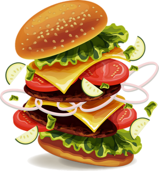 Juicy Cheeseburger Illustration.png PNG with transparent background