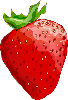 Juicy Strawberry Illustration PNG with transparent background