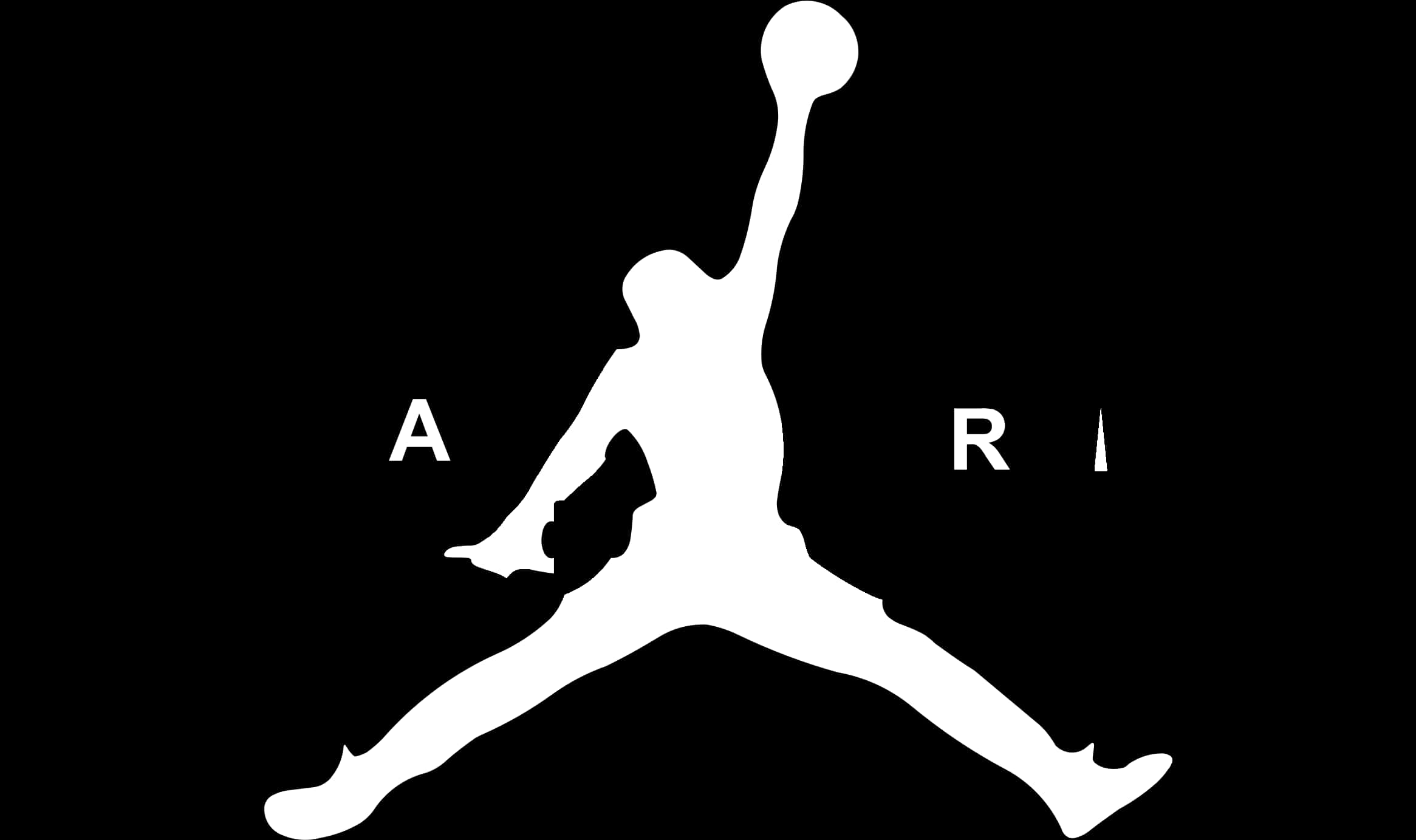 Jumpman Logo Black Background PNG with transparent background