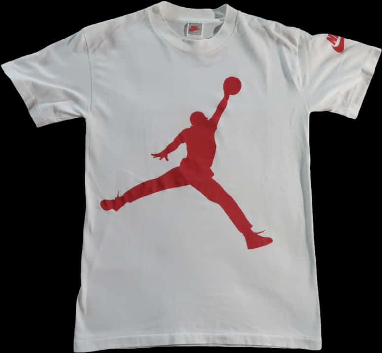 Jumpman Logo White Tshirt PNG with transparent background