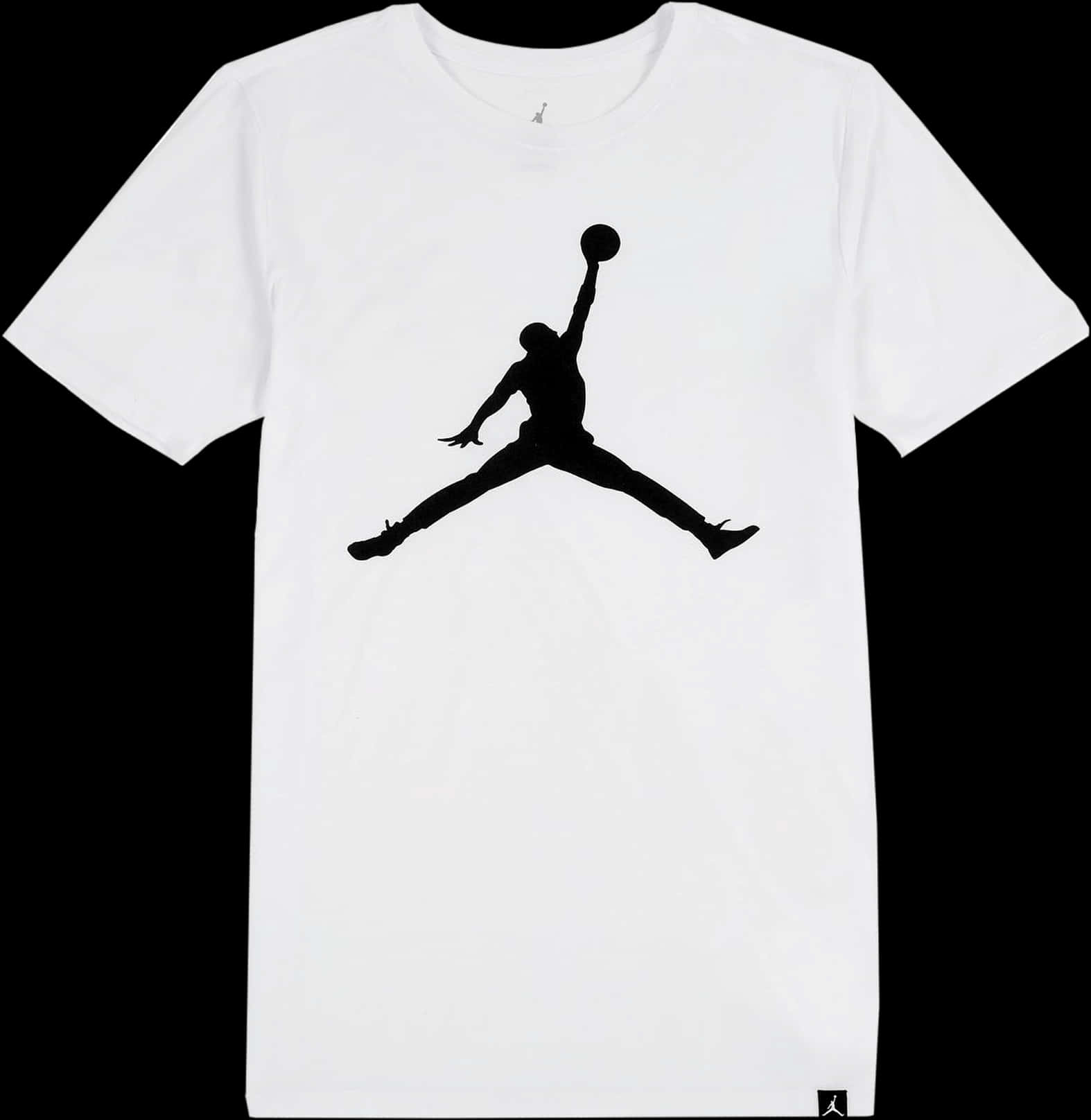 Jumpman Logoon White T Shirt PNG with transparent background