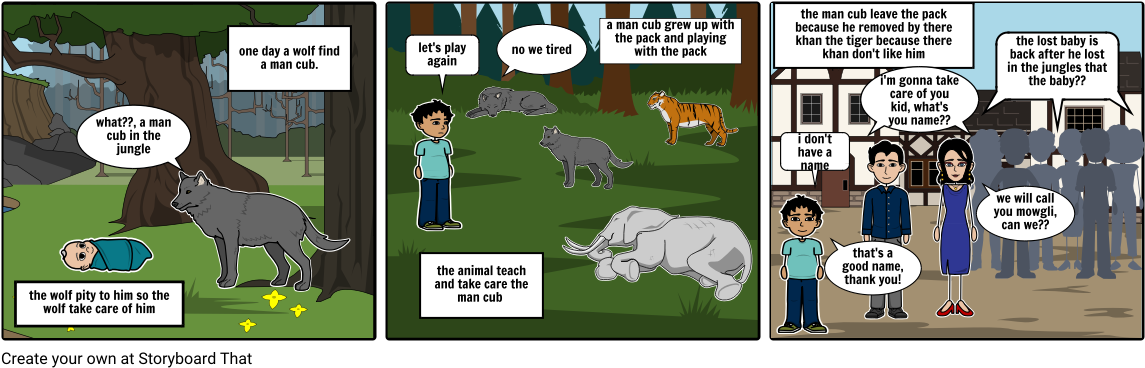 Jungle Adventure Comic Strip PNG with transparent background