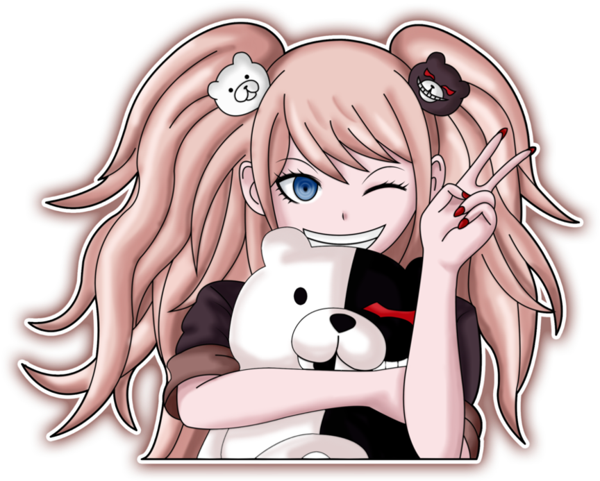 Junko Enoshima With Monokuma Plush