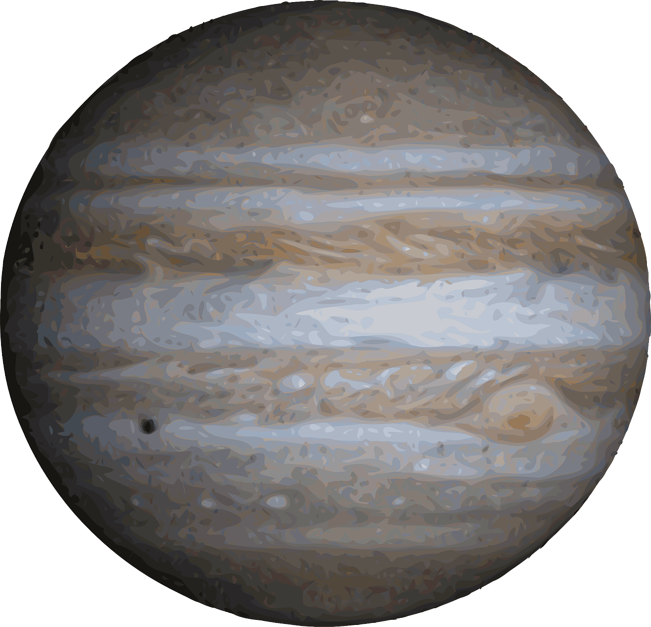 Jupiter Gas Giant Planet Illustration PNG image with a transparent background, free high-resolution download